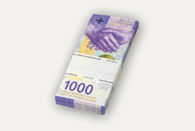100 banconote da 1000 franchi.